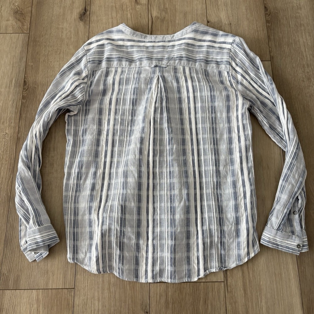 Vintage America Blues Blouse Womens Extra Large XL‎ V Neck Long Roll Sleeve Top - Picture 6 of 8